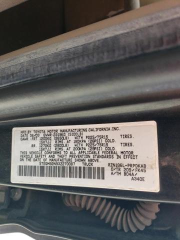 5TEGM92N93Z270087 - 2003 TOYOTA TACOMA DOUBLE CAB PRERUNNER BLACK photo 12