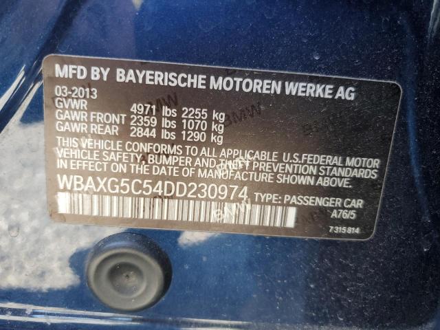 WBAXG5C54DD230974 - 2013 BMW 528 I BLUE photo 12