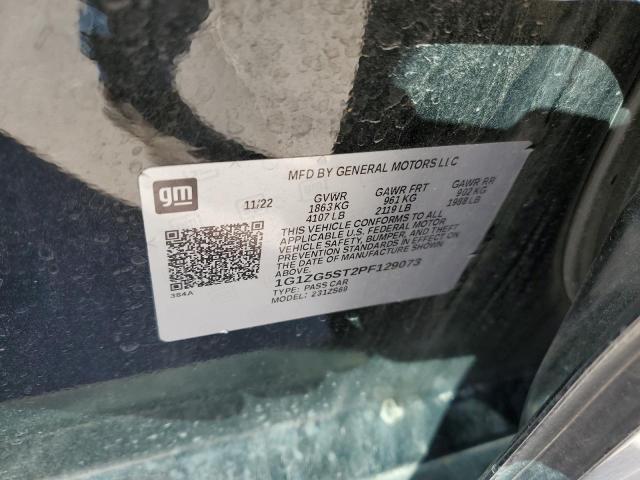 1G1ZG5ST2PF129073 - 2023 CHEVROLET MALIBU RS შავი ფოტო 12
