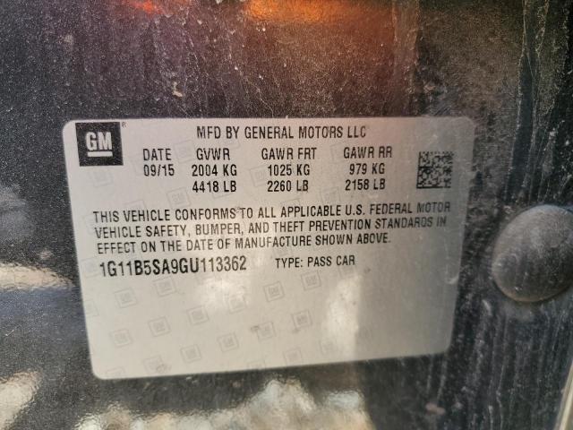 1G11B5SA9GU113362 - 2016 CHEVROLET MALIBU LIM LS 灰色 照片 12