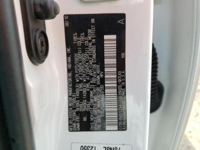 5TDJY5G14AS037592 - 2010 TOYOTA SEQUOIA LIMITED WHITE photo 13