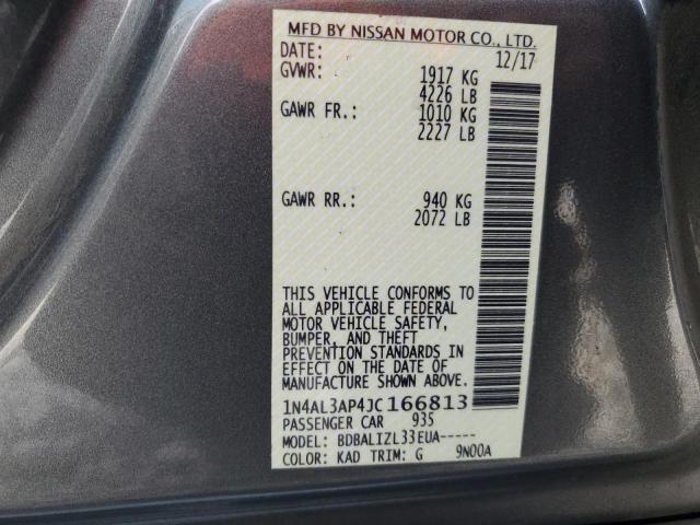 1N4AL3AP4JC166813 - 2018 NISSAN ALTIMA 2.5 GRAY photo 12