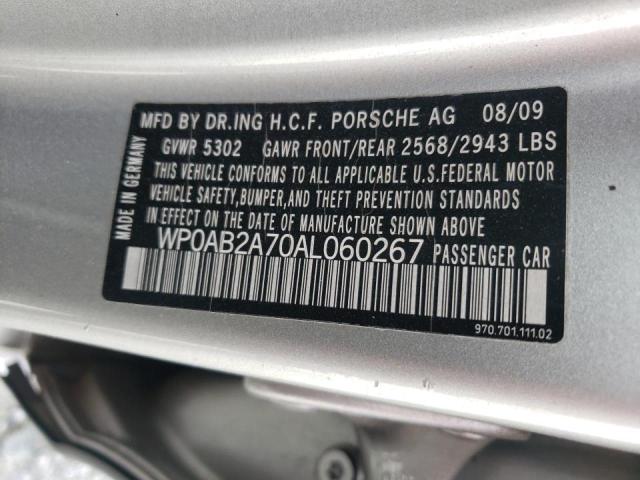 WP0AB2A70AL060267 - 2010 PORSCHE PANAMERA S GRAY photo 12