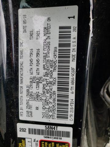 5TFSX5EN5JX061309 - 2018 TOYOTA TACOMA ACCESS CAB შავი ფოტო 12