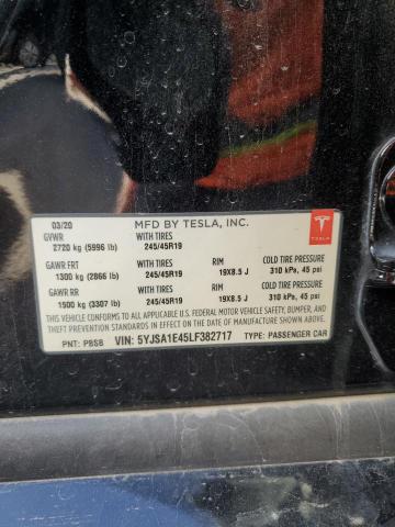5YJSA1E45LF382717 - 2020 TESLA MODEL S BLACK photo 12