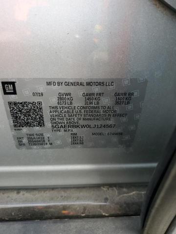 5GAERBKW0LJ124567 - 2020 BUICK ENCLAVE ESSENCE ვერცხლისფერი ფოტო 13