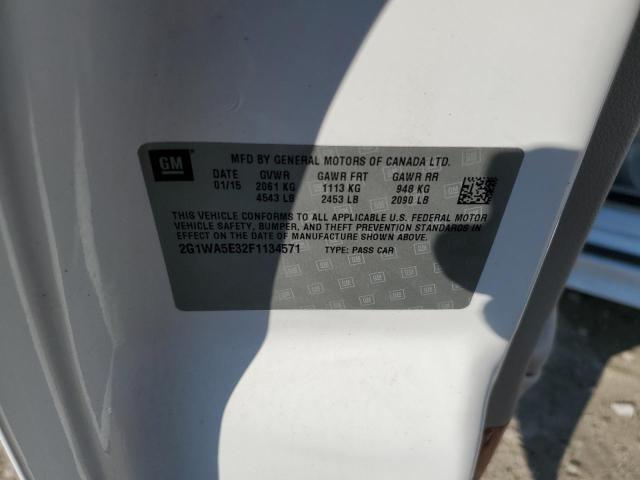 2G1WA5E32F1134571 - 2015 CHEVROLET IMPALA LIM LS WHITE photo 12