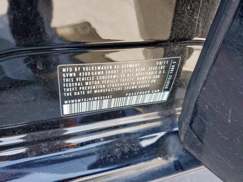 WVWDM7AJ6CW083442 - 2012 VOLKSWAGEN GOLF 黑色 照片 12