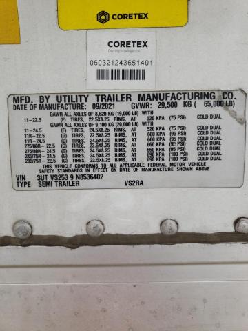 3UTVS2539N8536402 - 2022 UTILITY TL WHITE photo 10