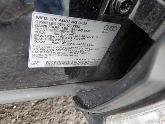 WA1VXAF7XLD008853 - 2020 AUDI Q7 PRESTIGE BLACK photo 12