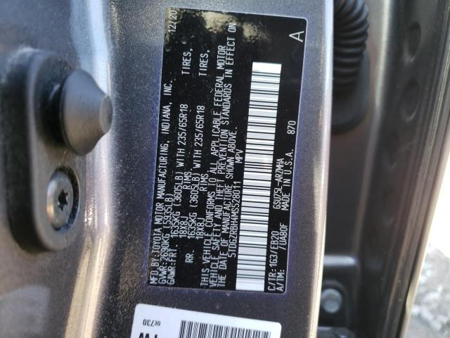 5TDGZRBH4MS528011 - 2021 TOYOTA HIGHLANDER XLE 灰色 照片 13