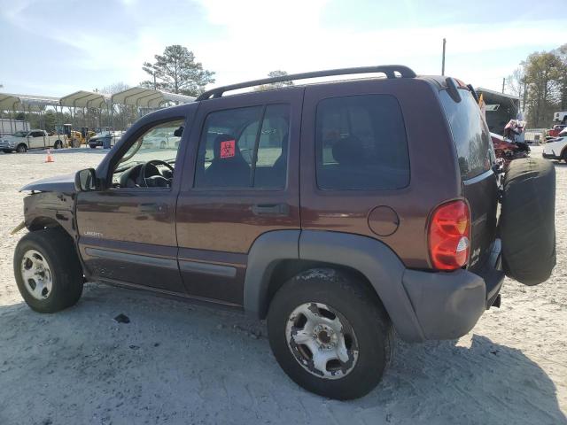 1J4GL48KX4W135910 - 2004 JEEP LIBERTY SPORT BURGUNDY photo 2