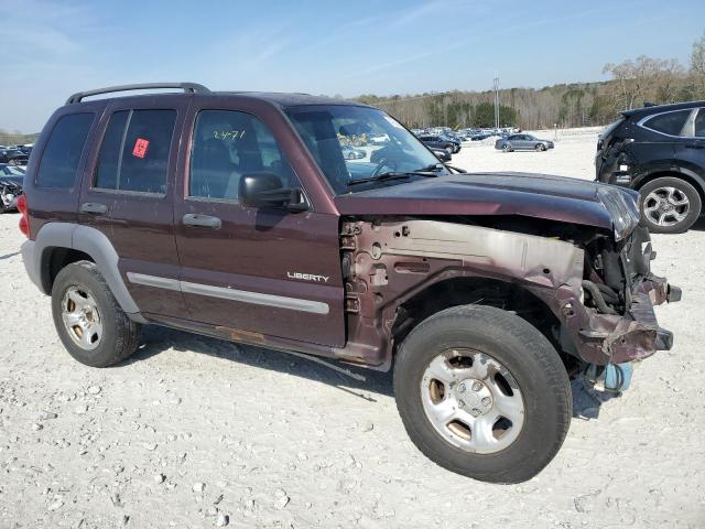 1J4GL48KX4W135910 - 2004 JEEP LIBERTY SPORT BURGUNDY photo 4