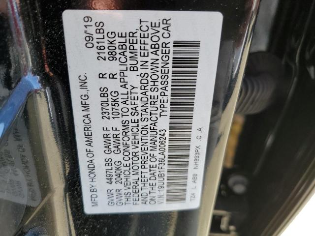 19UUB1F36LA006243 - 2020 ACURA TLX BLACK photo 12