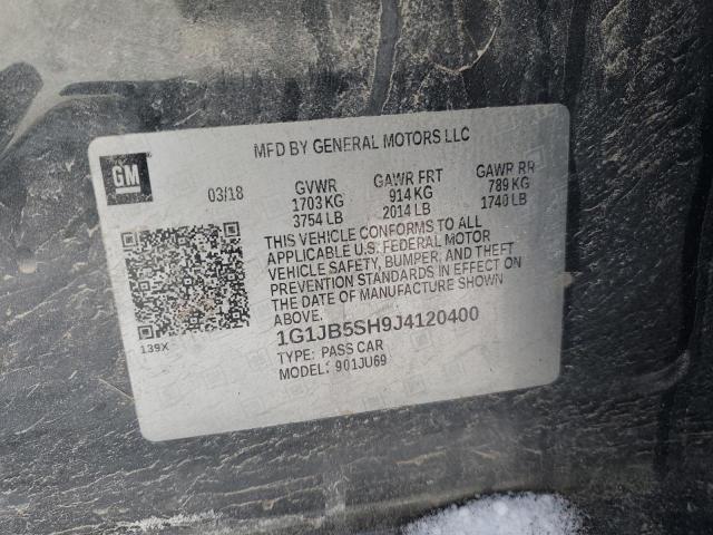 1G1JB5SH9J4120400 - 2018 CHEVROLET SONIC LS GRAY photo 12