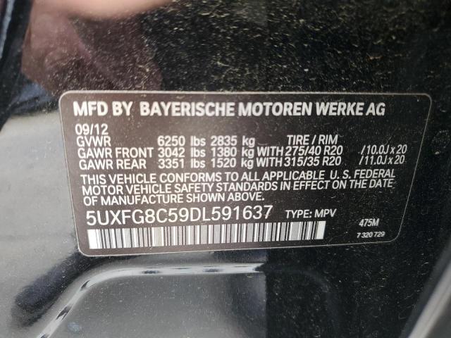 5UXFG8C59DL591637 - 2013 BMW X6 XDRIVE50I BLACK photo 13