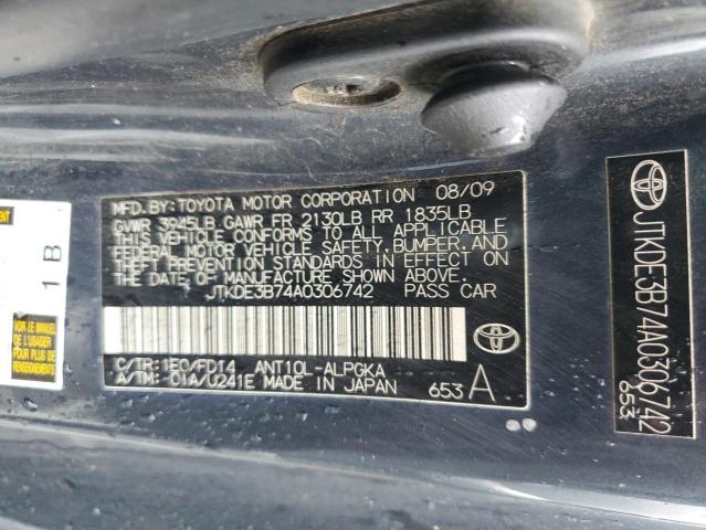 JTKDE3B74A0306742 - 2010 TOYOTA SCION TC ნაცრისფერი ფოტო 12