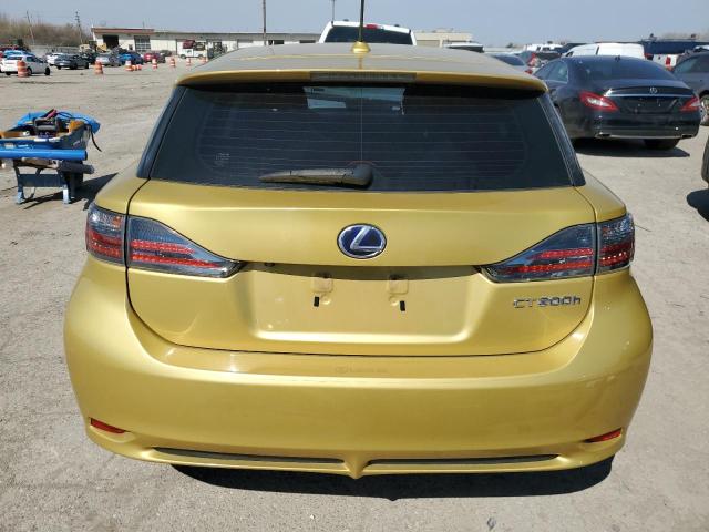 JTHKD5BH2B2042107 - 2011 LEXUS CT 200 YELLOW photo 6