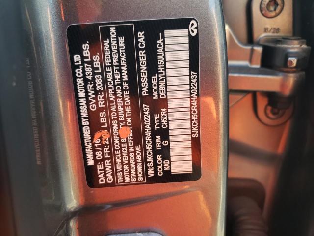 SJKCH5CR4HA022437 - 2017 INFINITI QX30 BASE GRAY photo 12