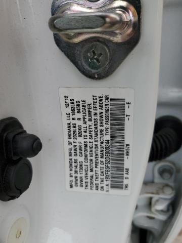 19XFB5F52DE000244 - 2013 HONDA CIVIC NATURAL GAS WHITE photo 12