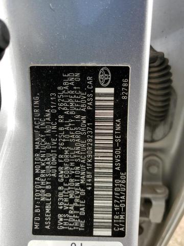 4T4BF1FK9DR282371 - 2013 TOYOTA CAMRY L SILVER photo 12