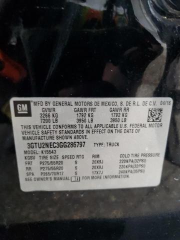 3GTU2NEC3GG286797 - 2016 GMC SIERRA K1500 SLT BLACK photo 13