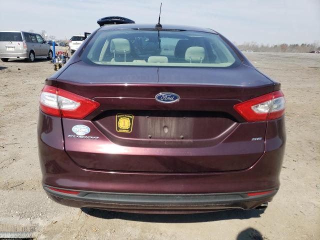 3FA6P0H75DR123117 - 2013 FORD FUSION SE BURGUNDY photo 6