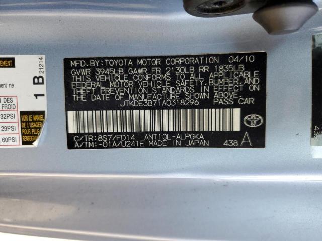 JTKDE3B71A0318296 - 2010 TOYOTA SCION TC ლურჯი ფოტო 12