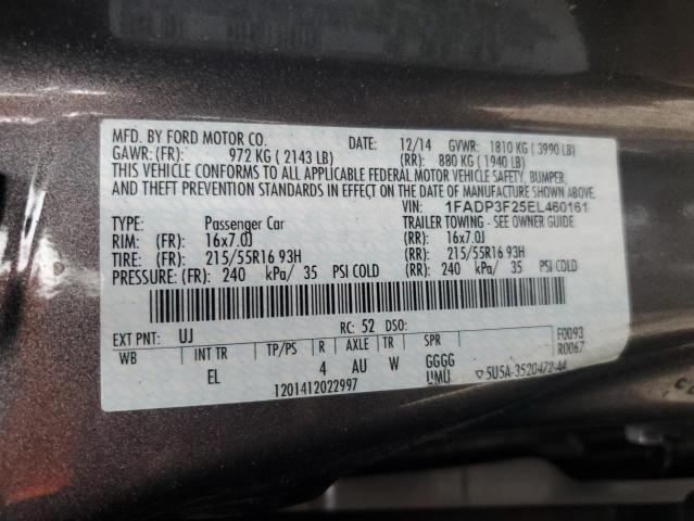 1FADP3F25EL460161 - 2014 FORD FOCUS SE GRAY photo 13