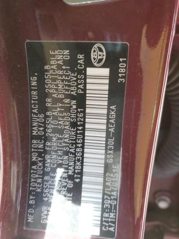 4T1BK36B46U141261 - 2006 TOYOTA AVALON XL BURGUNDY photo 13