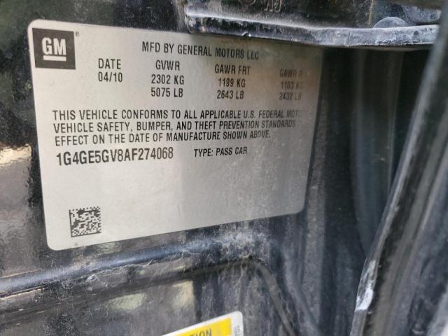 1G4GE5GV8AF274068 - 2010 BUICK LACROSSE CXS BLACK photo 12