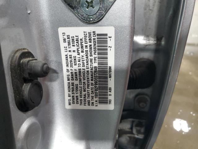 19XFB2F99DE072849 - 2013 HONDA CIVIC EXL ვერცხლისფერი ფოტო 12