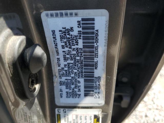 1NXBR32E96Z724212 - 2006 TOYOTA COROLLA CE GRAY photo 12