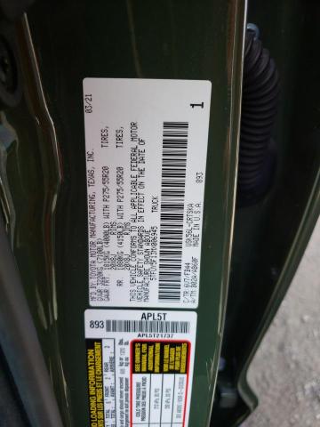 5TFUY5F13MX006945 - 2021 TOYOTA TUNDRA DOUBLE CAB SR/SR5 GREEN photo 12