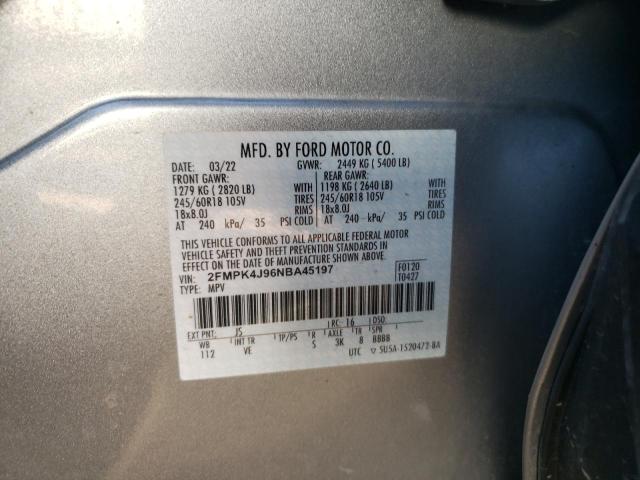 2FMPK4J96NBA45197 - 2022 FORD EDGE SEL SILVER photo 13