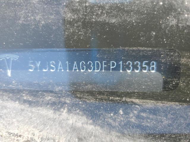 5YJSA1AG3DFP13358 - 2013 TESLA MODEL S GRAY photo 12