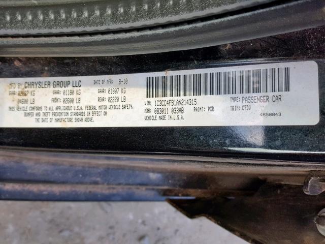 1C3CC4FB1AN214315 - 2010 CHRYSLER SEBRING TOURING  photo 10