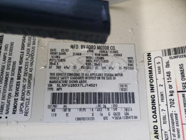 5LMFU285X7LJ14521 - 2007 LINCOLN NAVIGATOR ბეჟი ფოტო 13