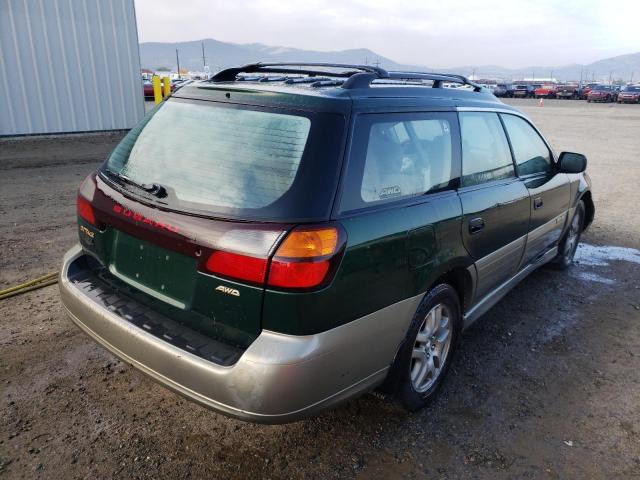 4S3BH6654Y7637192 - 2000 SUBARU LEGACY OUTBACK GREEN photo 4