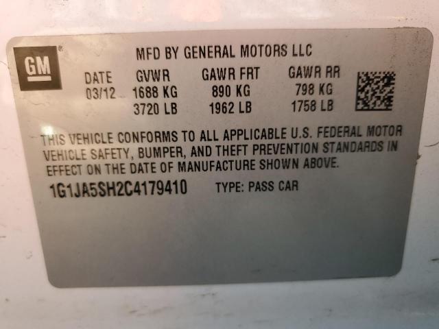 1G1JA5SH2C4179410 - 2012 CHEVROLET SONIC LS 白色 照片 12