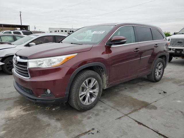 5TDKKRFH5ES007793 - 2014 TOYOTA HIGHLANDER XLE BURGUNDY photo 1