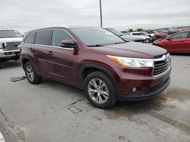 5TDKKRFH5ES007793 - 2014 TOYOTA HIGHLANDER XLE BURGUNDY photo 4