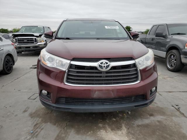 5TDKKRFH5ES007793 - 2014 TOYOTA HIGHLANDER XLE BURGUNDY photo 5