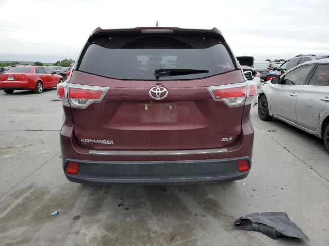 5TDKKRFH5ES007793 - 2014 TOYOTA HIGHLANDER XLE BURGUNDY photo 6