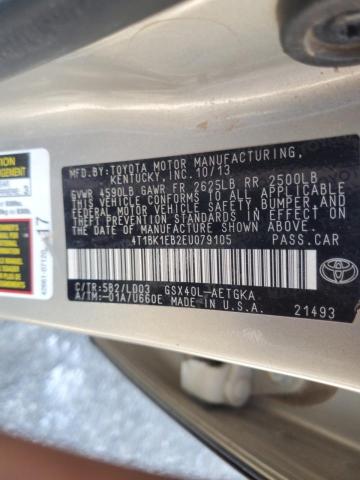 4T1BK1EB2EU079105 - 2014 TOYOTA AVALON BASE 银色 照片 12