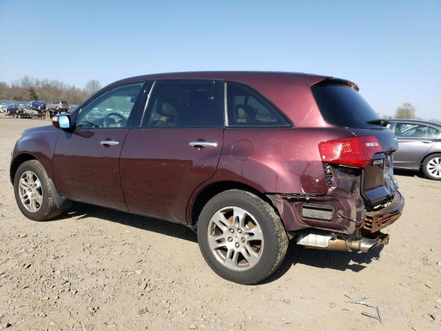2HNYD28498H528292 - 2008 ACURA MDX TECHNOLOGY BURGUNDY photo 2