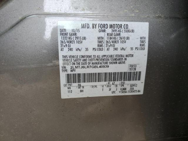 2LMTJ6LR7GBL40939 - 2016 LINCOLN MKX RESERVE 棕色 照片 14