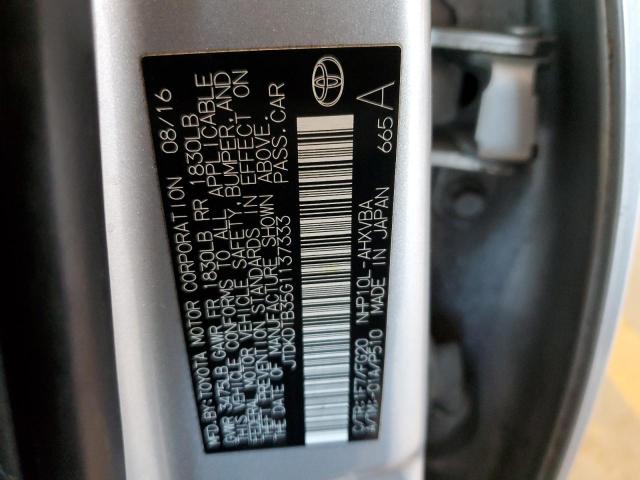 JTDKDTB35G1137333 - 2016 TOYOTA PRIUS C SILVER photo 12