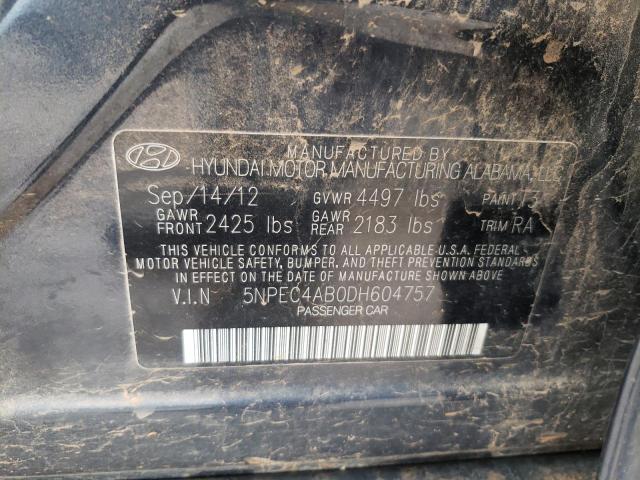 5NPEC4AB0DH604757 - 2013 HYUNDAI SONATA SE BLUE photo 12