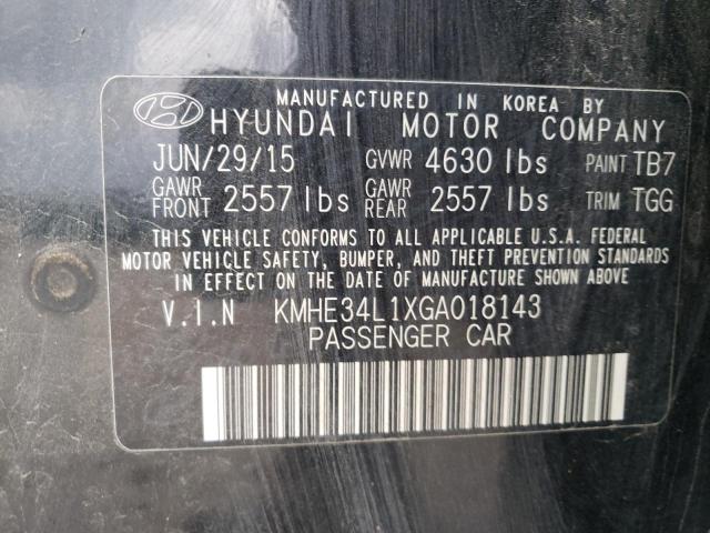 KMHE34L1XGA018143 - 2016 HYUNDAI SONATA HYBRID BLACK photo 12